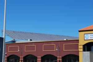Solar power grid on roof